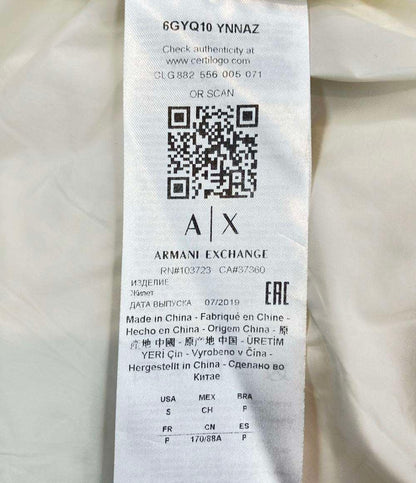 美品 ARMANI EXCHANGE ロングダウンベスト ロゴテープデザイン 6GYQ10 YNNAZ レディース SIZE S アルマーニエクスチェンジ