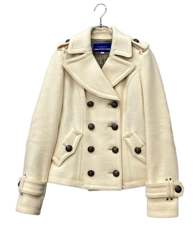 BURBERRY BLUE LABEL ピーコート ナポレオン ショート丈 ホワイト インポート E1F34-254-02 レディース SIZE 38 (M) バーバリーブルーレーベル