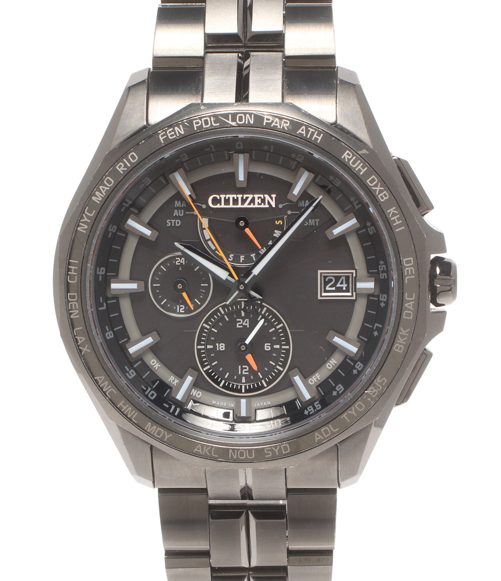 CITIZEN 腕時計 電波ソーラー アテッサ エコドライブ ソーラー ブラック H820-T023991 メンズ シチズン
