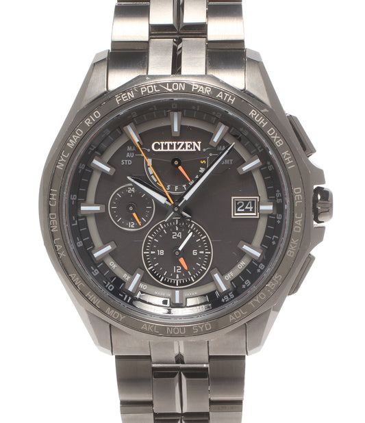 CITIZEN 腕時計 電波ソーラー アテッサ エコドライブ ソーラー ブラック H820-T023991 メンズ シチズン
