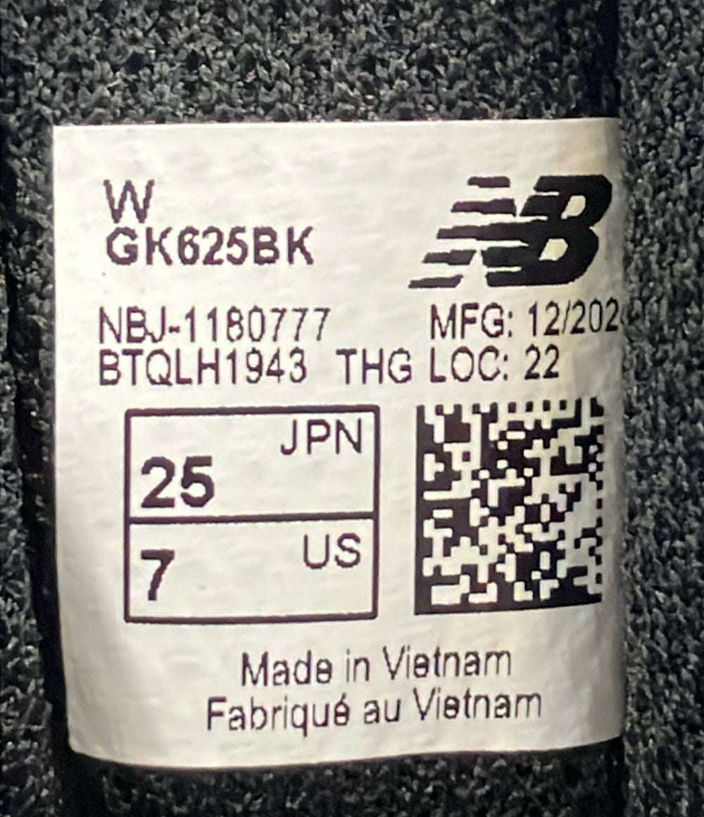 美品 NEW BALANCE ローカットスニーカー GK625BK キッズ SIZE 25.0 ニューバランス