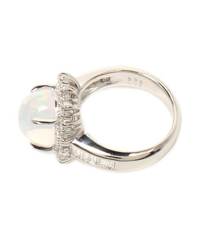 美品 リング 指輪 Pt900 ウォーターオパール3.92ct ダイヤ1.13ct レディース SIZE 12号