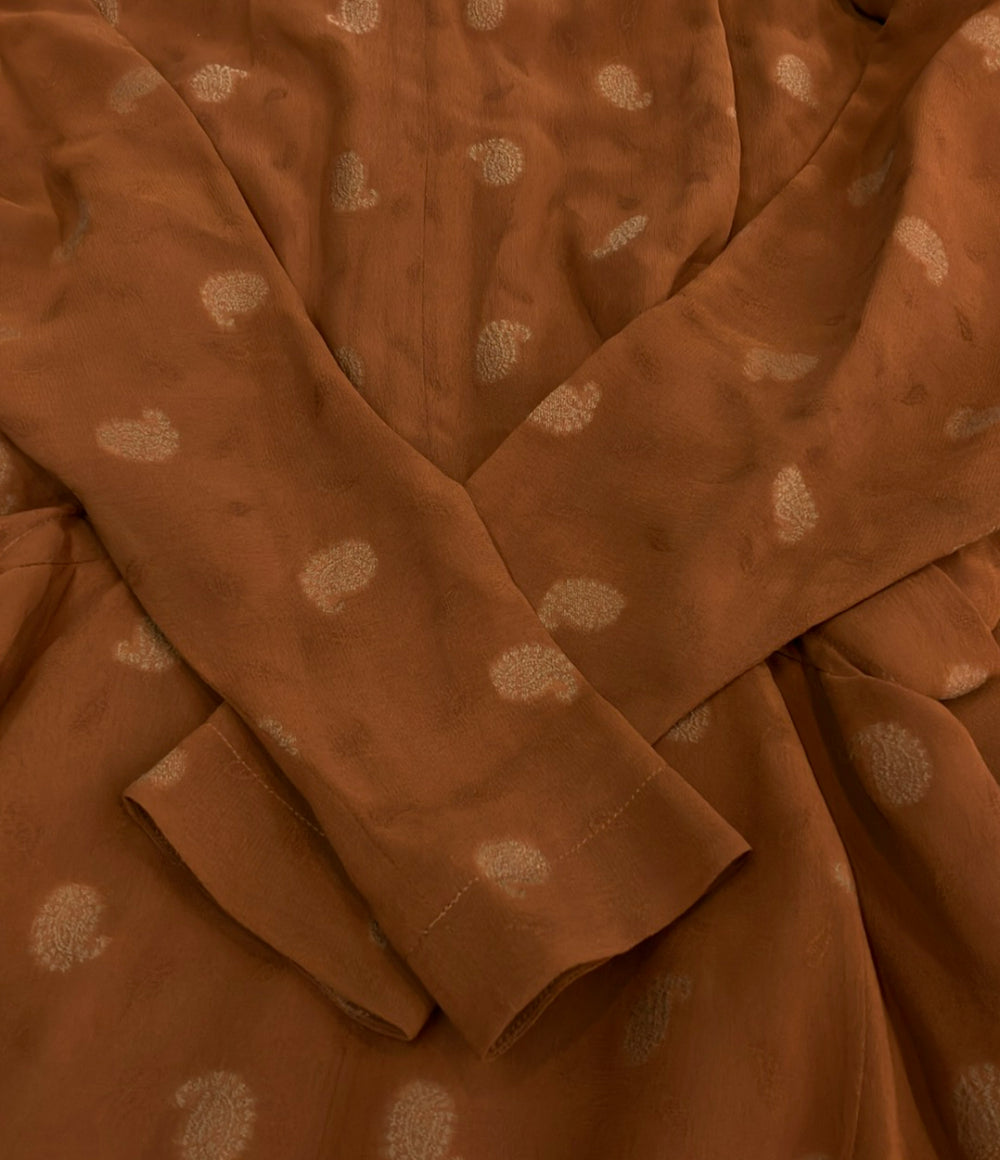 美品 Mame Kurogouchi 長袖 ペイズリージャガードクラシックドレス MM21PFDR708 レディース SIZE 1 (S) マメクロゴウチ