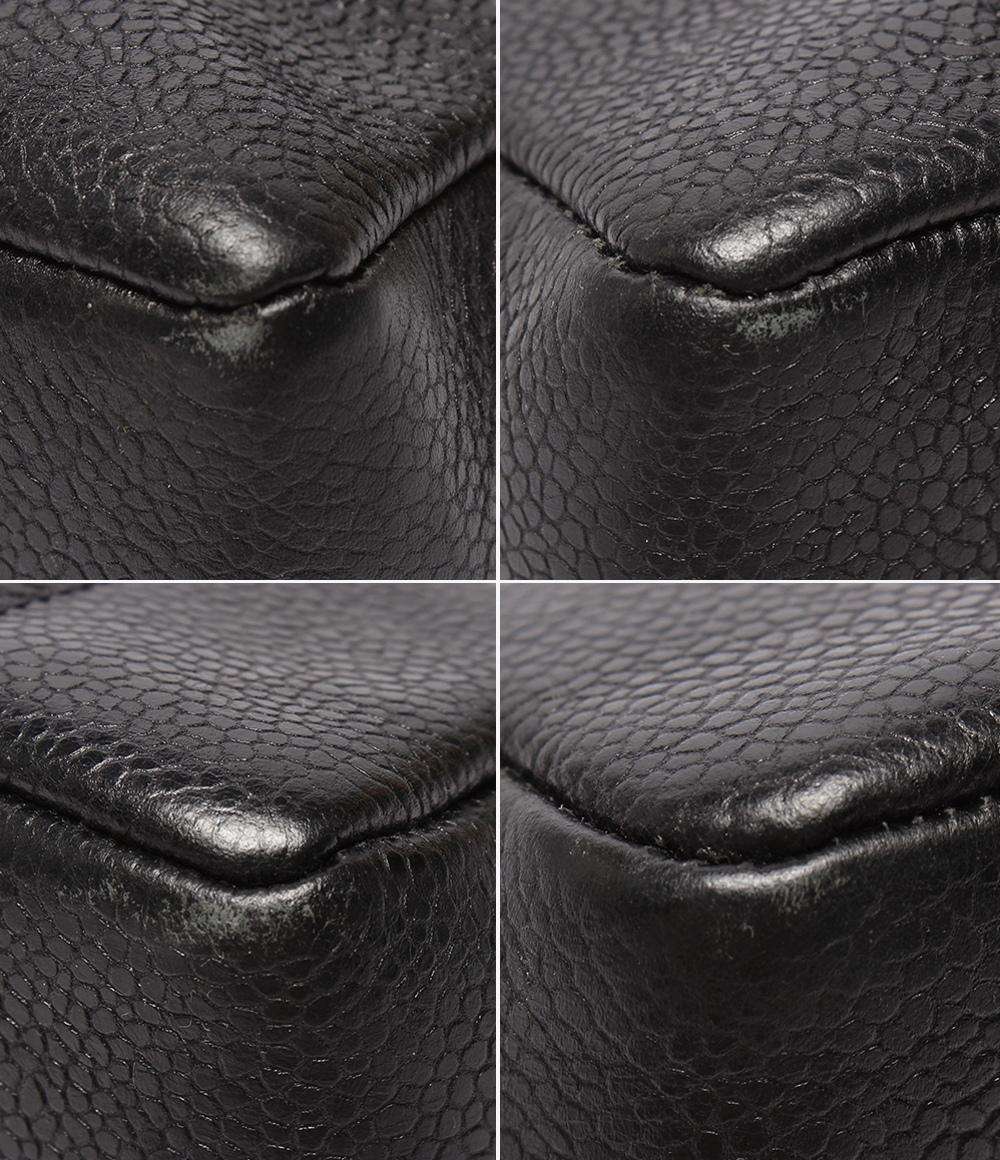 CHANEL チェーンショルダーバッグ ダブルチェーン ゴールド金具 キャビアスキン 3番台 肩掛け マドモアゼル レディース シャネル