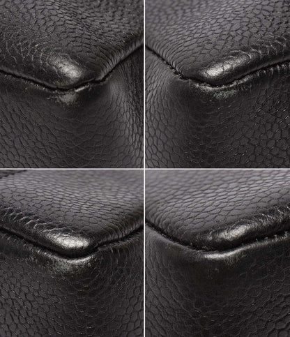 CHANEL チェーンショルダーバッグ ダブルチェーン ゴールド金具 キャビアスキン 3番台 肩掛け マドモアゼル レディース シャネル