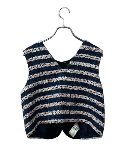 TOMORROWLAND ジレ ベスト カーディガン フルールボーダー フロンタブルジレ 14-07-51-07153 レディース SIZE 36 (XS) トゥモローランド