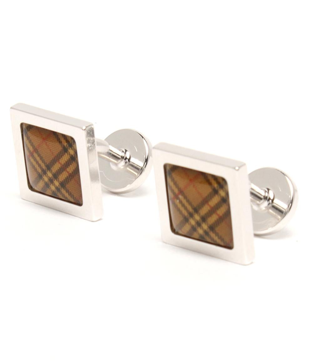 美品 BURBERRY タイピン タイバー カフス チェック柄 2点セット メンズ バーバリー