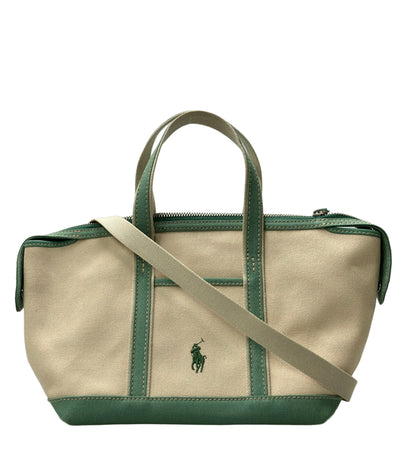 美品 POLO RALPH LAUREN 2wayミニキャンパストートバッグ ショルダーバッグ レディース ポロ・ラルフローレン