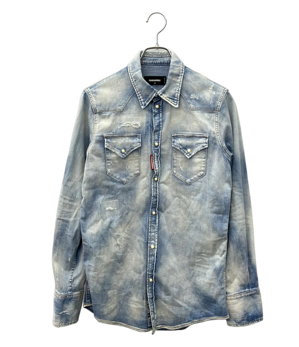 DSQUARED2 長袖 デニムシャツ ダメージ加工 メンズ SIZE 44 (S) ディースクエアード