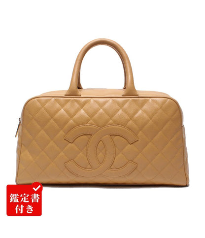 CHANEL ハンドバッグ ゴールド金具 マトラッセ ボーリングバッグ キャビアスキン ココマーク 8番台 レディース シャネル