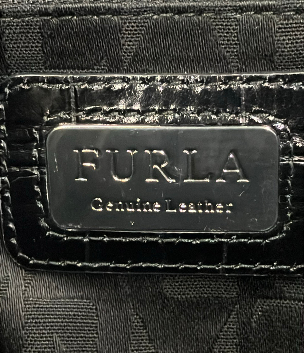 FURLA トートバッグ ショルダーバッグ 2WAY クロコ型押し レザー レディース フルラ