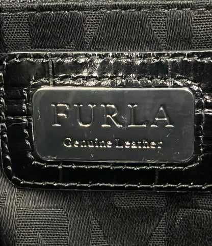 FURLA トートバッグ ショルダーバッグ 2WAY クロコ型押し レザー レディース フルラ