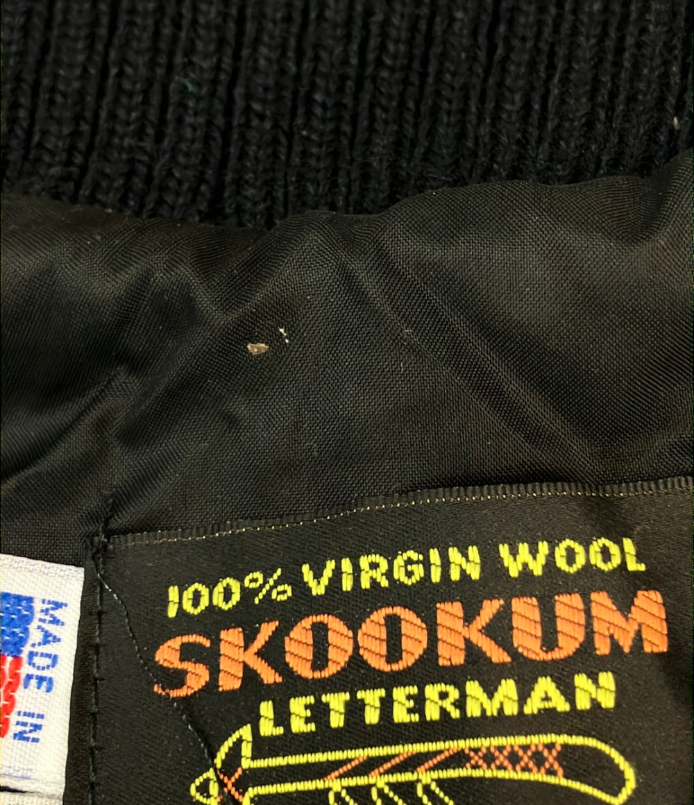 SKOOKUM ブルゾン アワードジャケット メルトン レザー  フロントボタン メンズ SIZE 40 (M) スクーカム