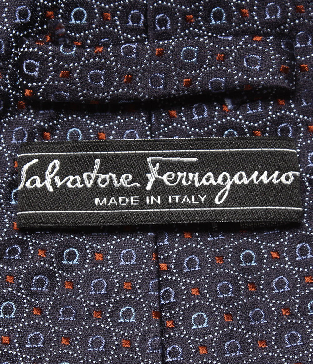 美品 Salvatore Ferragamo ネクタイ 総柄 ガンチーニ メンズ サルヴァトーレフェラガモ