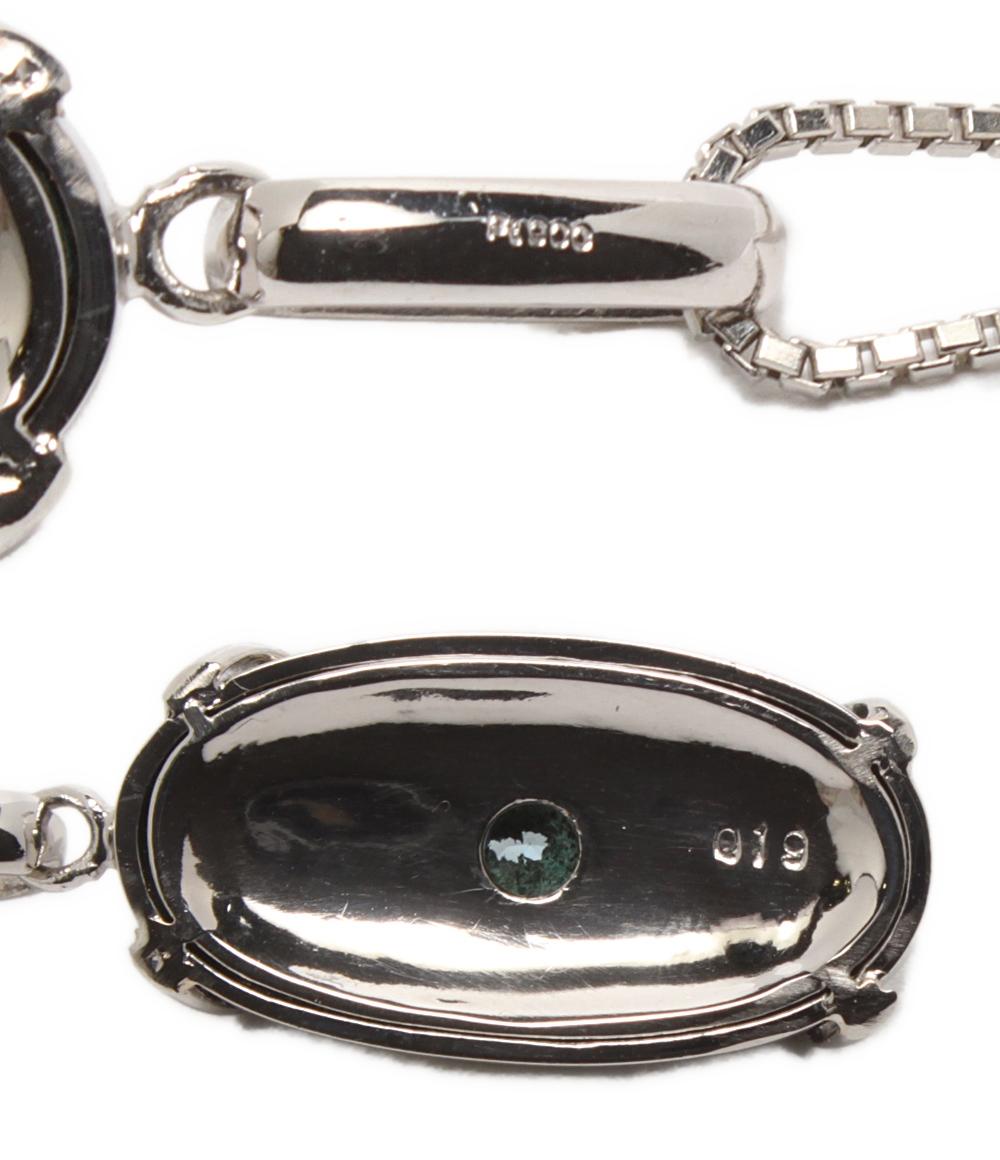 美品 ネックレス Pt900 Pt850 アクアマリン 0.19ct