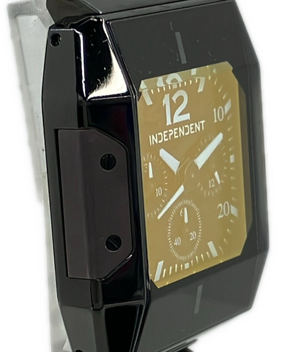 美品 INDEPENDENT 腕時計 クオーツ ブラック J520-003322 メンズ インディペンデント