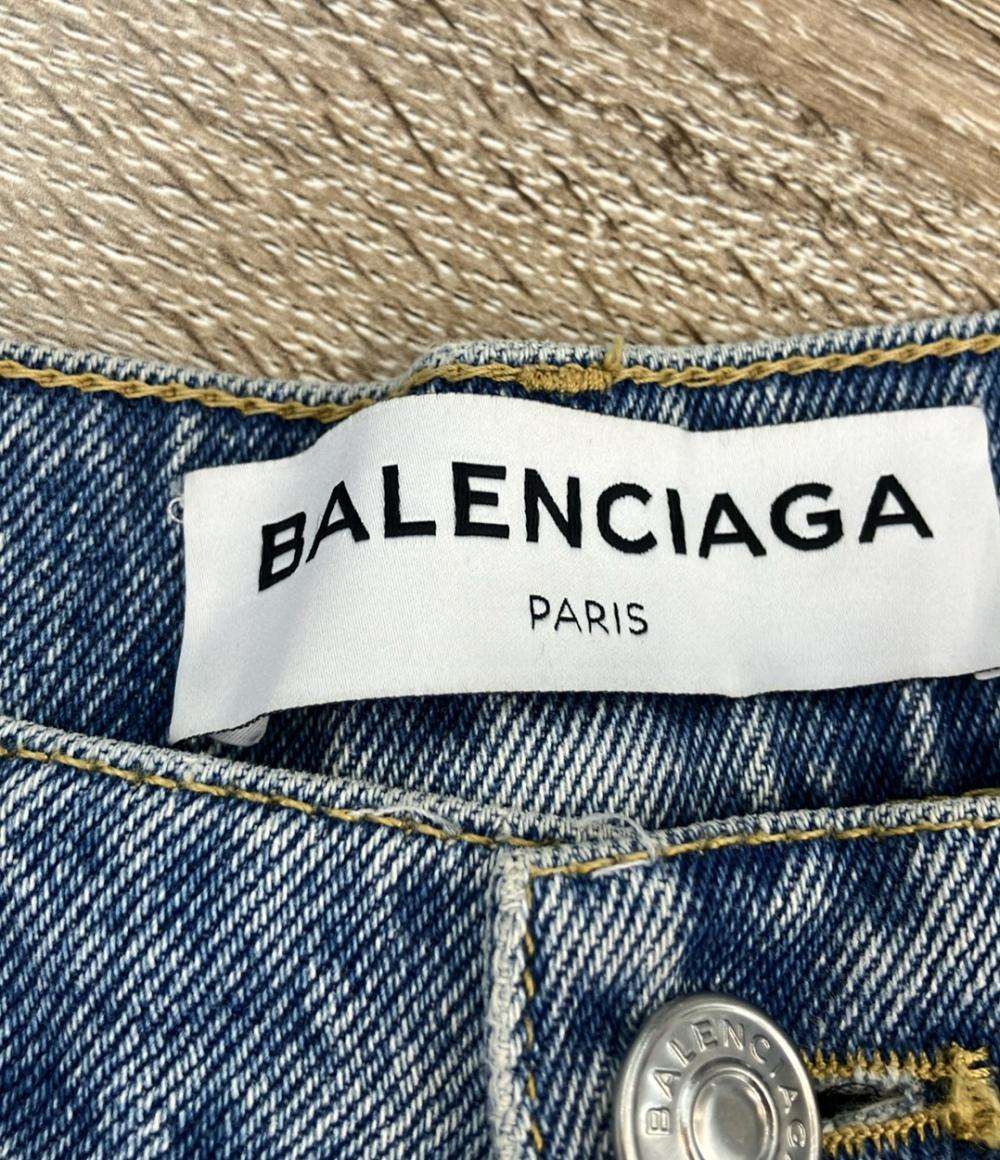 BALENCIAGA デニムパンツ 17年 ハイウエスト ストレート ボタンフライ Tube Straight Leg Jeans 480014 レディース SIZE 38 (S) バレンシアガ