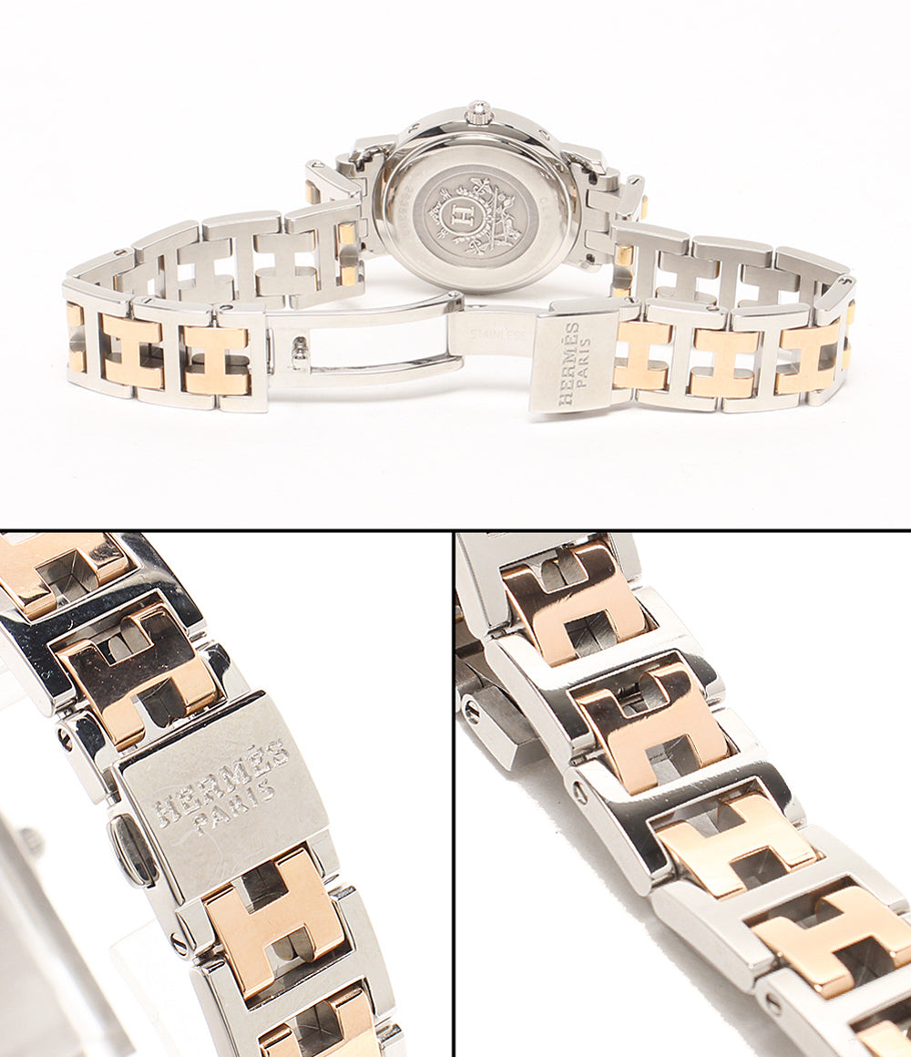 HERMES 腕時計 クリッパー ナクレ クオーツ ピンク CL4.221 レディース