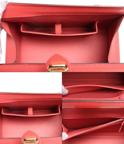 モラビト レザー ハンドバッグ ゴールド金具 サーモンピンク系 オルセー レディース MORABITO