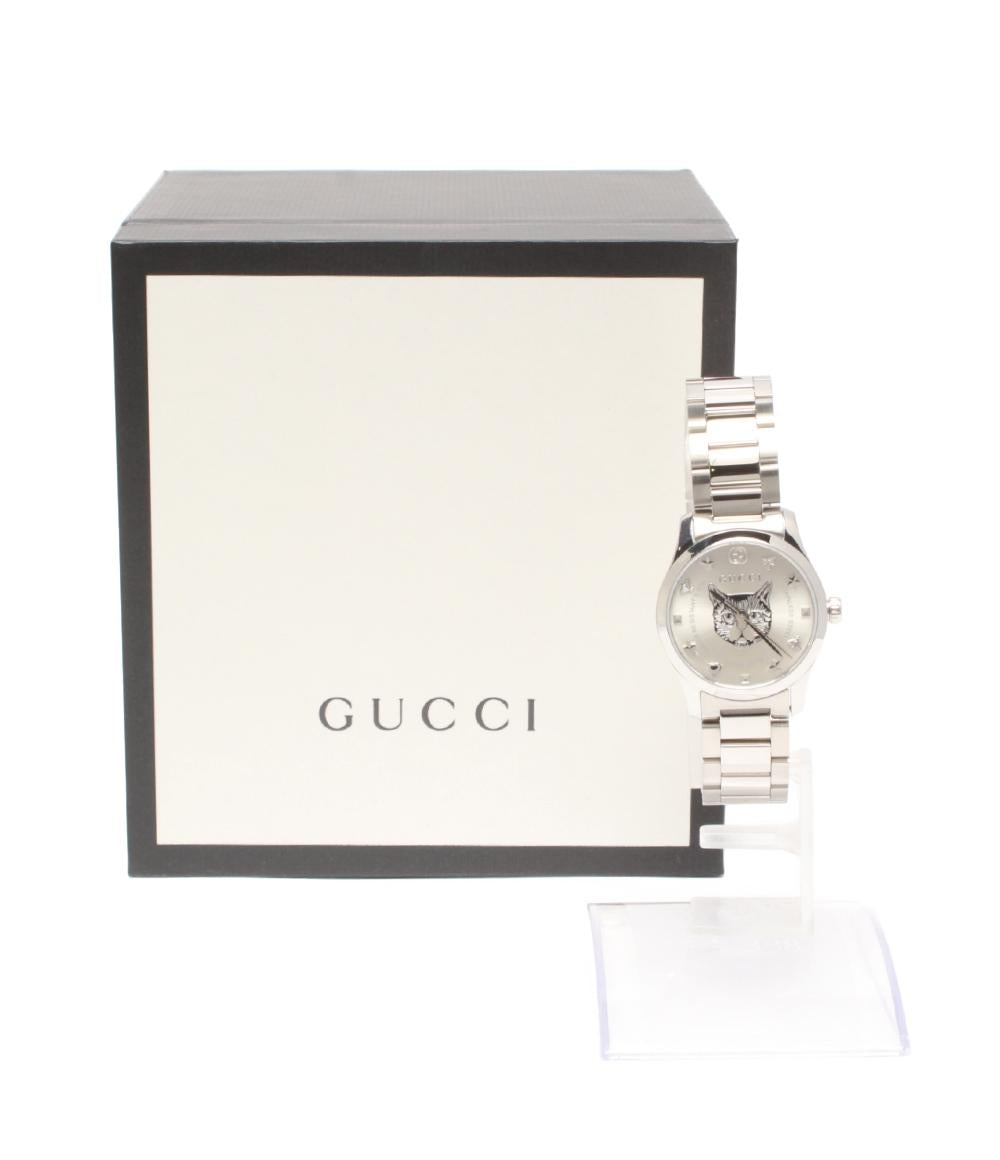 美品 グッチ 腕時計 Gタイムレス クオーツ シルバー YA126595 レディース GUCCI