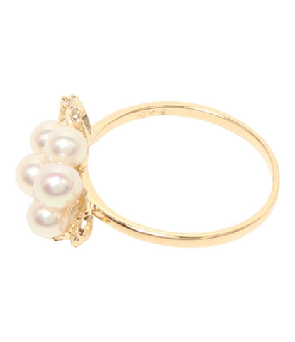 美品 タサキ リング 指輪 K18 パール ダイヤ0.01ct レディース SIZE 11号 TASAKI