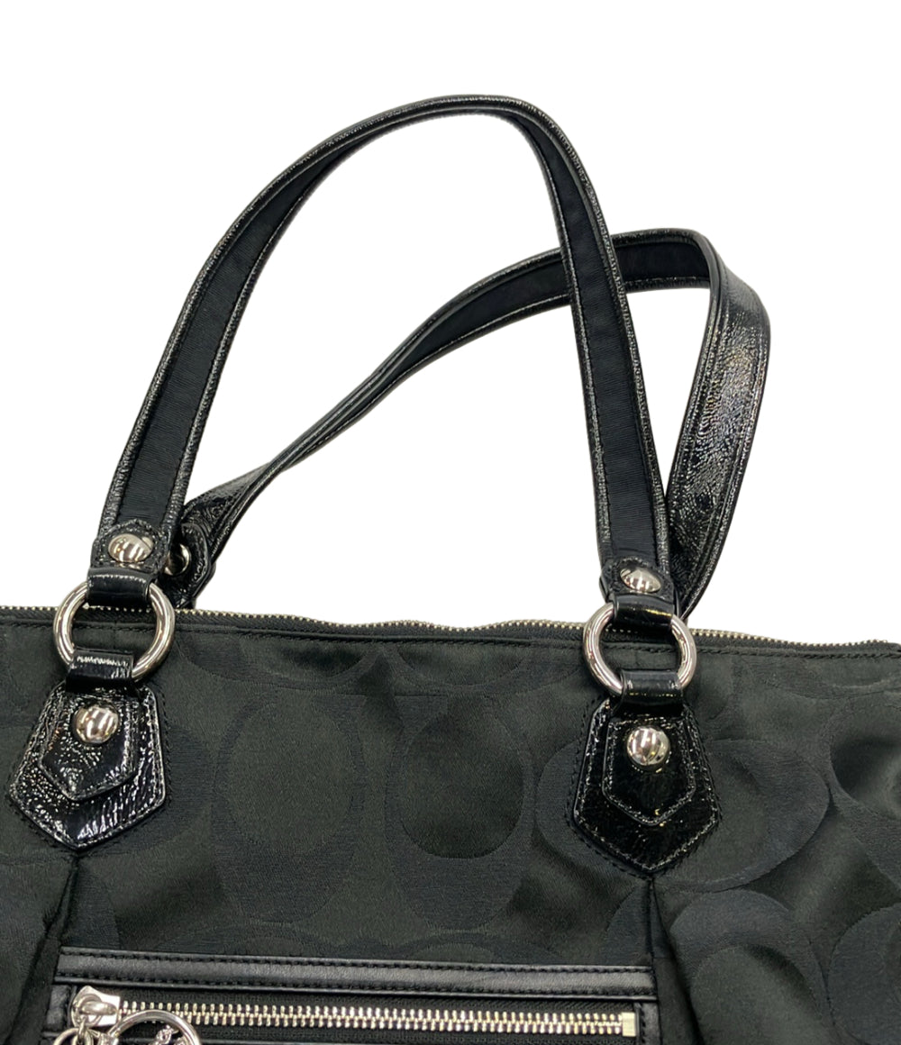 美品 COACH トートバッグ 肩掛け ポピー シグネチャー F16290 レディース コーチ