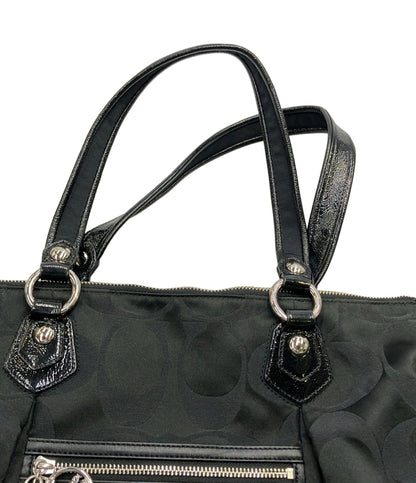 美品 COACH トートバッグ 肩掛け ポピー シグネチャー F16290 レディース コーチ