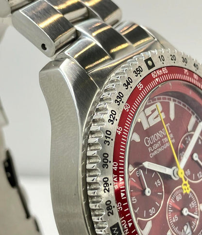 GUIONNET 腕時計 クオーツ レッド BR401 メンズ ギオネ