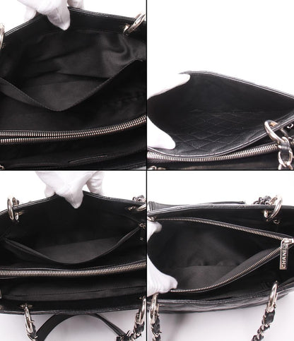 CHANEL トートバッグ GSTトート キャビアスキン シルバー金具 マトラッセ レディース シャネル