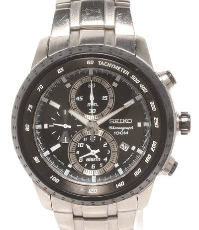 SEIKO 腕時計 クオーツ ブラック 7T62-0HL0 メンズ セイコー