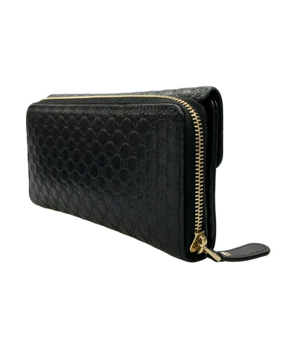 GUCCI ラウンドファスナー二つ折り長財布 マイクログッチシマ 449364 2149 レディース グッチ