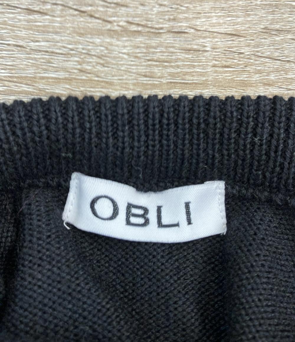 OBLI 長袖ニット フリルハートニット ウール100% レディース オブリ