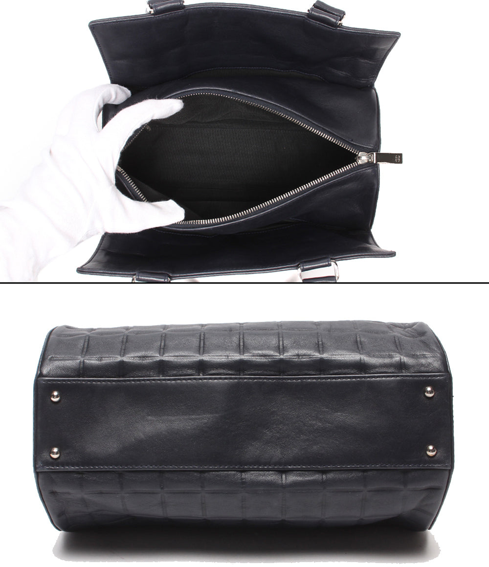 CHANEL トートバッグ シルバー金具 チョコバー ラムスキン 7番台 レディース シャネル