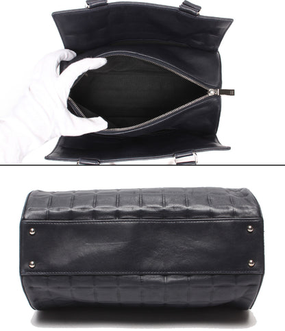 CHANEL トートバッグ シルバー金具 チョコバー ラムスキン 7番台 レディース シャネル