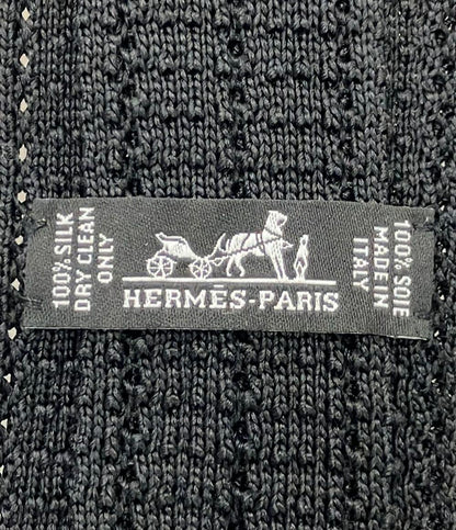 美品 HERMES ネクタイ ニットタイ シルク 100% メンズ エルメス