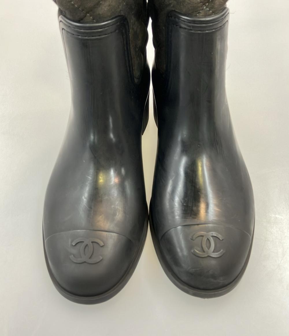 CHANEL ロングレインブーツ キルティング ココマーク レディース SIZE