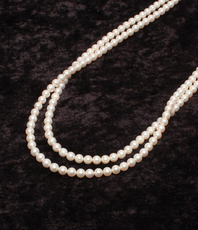 美品 MIKIMOTO 2連ネックレス SV パール 5.0-5.5mm レディース ミキモト