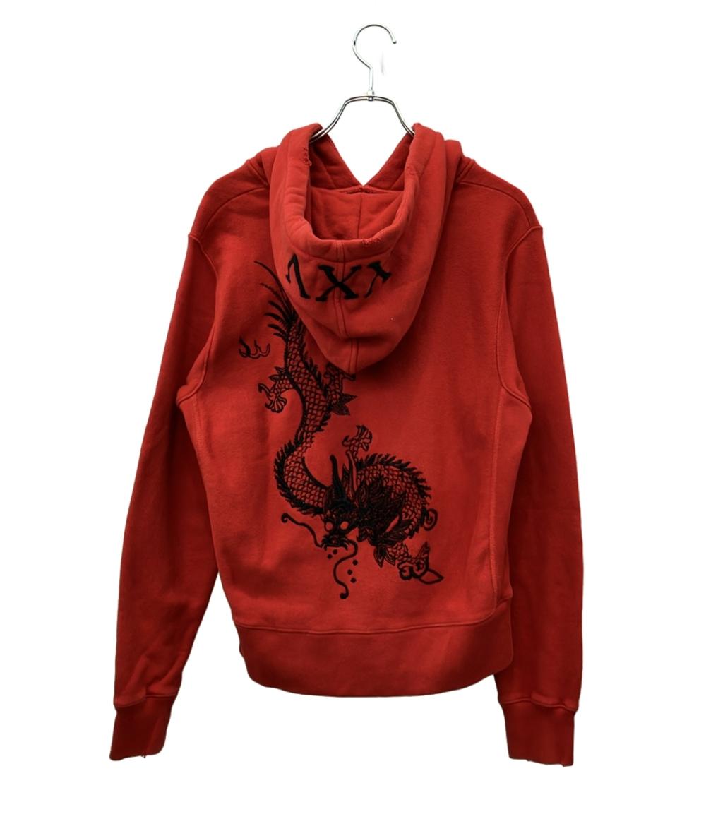 GUCCI 長袖パーカー 背面ドラゴン刺繍 フードローマ数字 ダメージ加工 Dragon Embroidery Hoodie 463591 X5T93 メンズ SIZE S グッチ