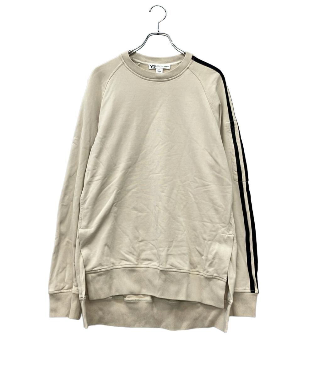 Y-3 adidas スウェットシャツ サイドライン オーバーサイズ 裾サイドスリット クリーム M 3 STP FT CREW SWEATER RN88387 メンズ SIZE S ワイスリー