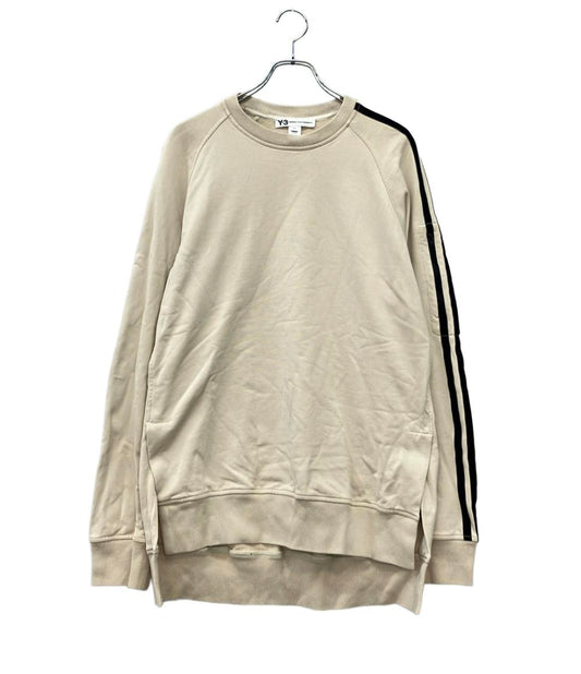 Y-3 adidas スウェットシャツ サイドライン オーバーサイズ 裾サイドスリット クリーム M 3 STP FT CREW SWEATER RN88387 メンズ SIZE S ワイスリー