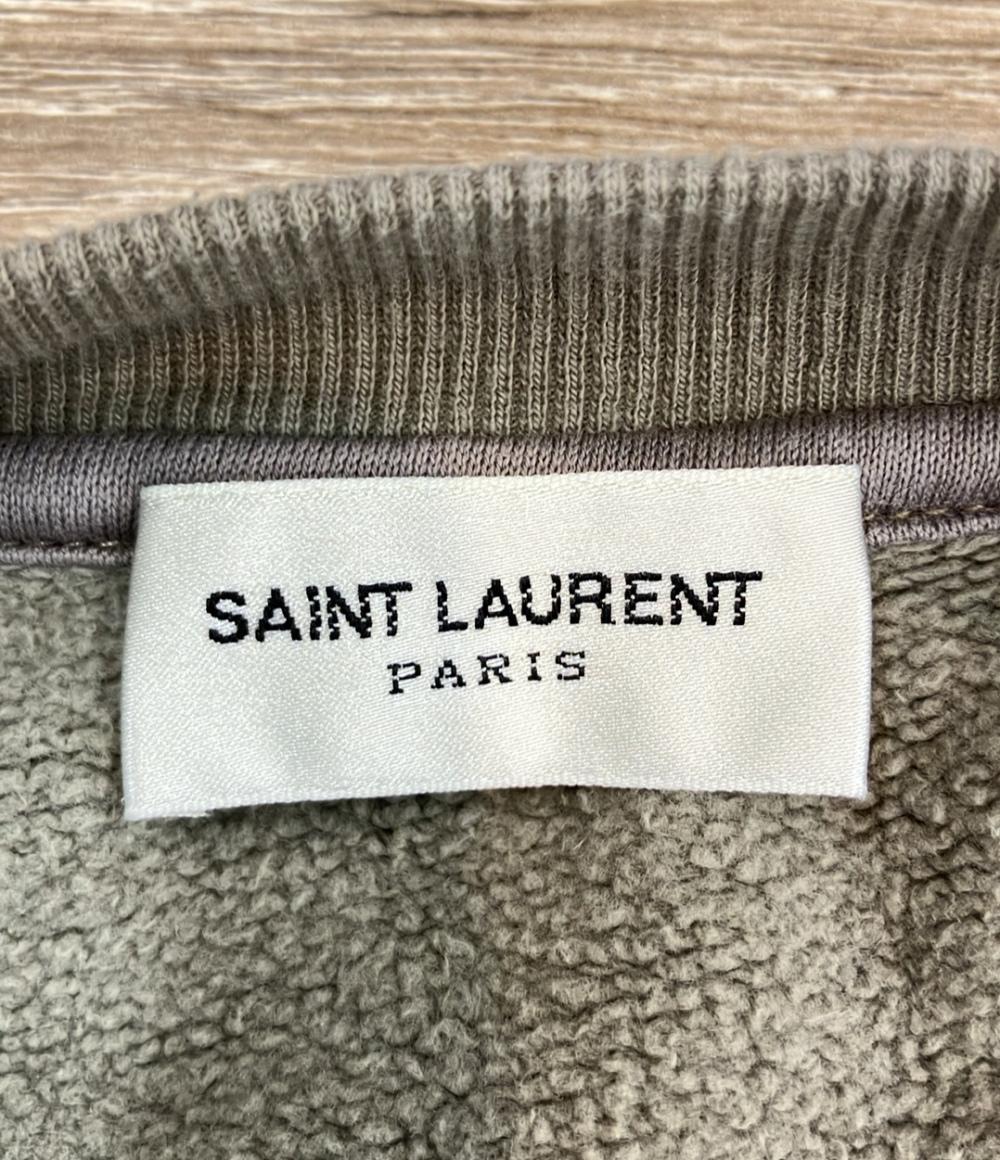 サンローラン 長袖スウェット グレージュ ショート丈 716525 レディース SIZE S SAINT LAURENT SAINT LAURENT 長袖スウェット グレージュ ショート丈 716525