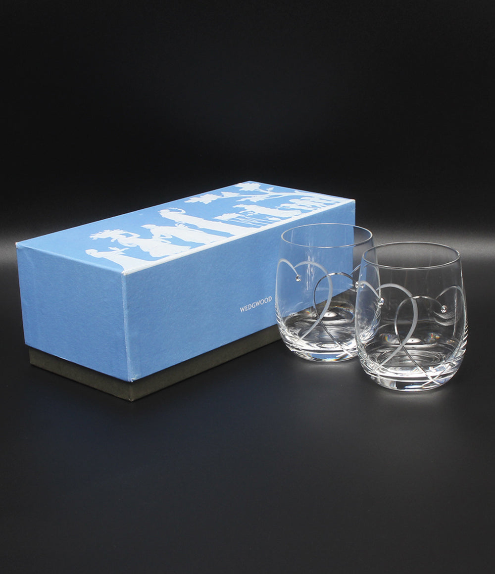 美品 WEDGWOOD グラス タンブラー 2点セット ペア プロミシス トゥーハーツ ウェッジウッド