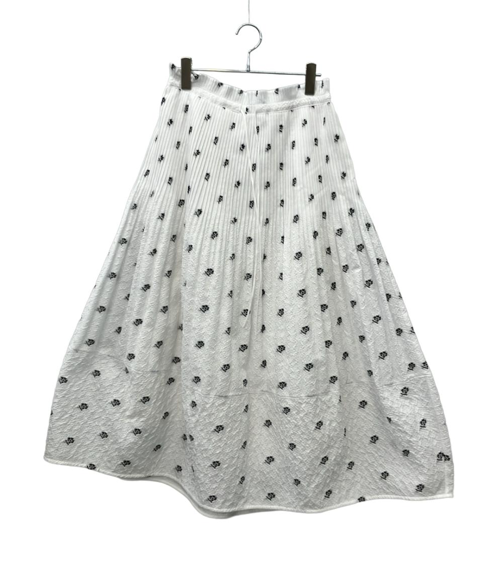 Drawer ロングスカート フラワージャガードプリーツ スカート 23SS 6524-299-1742 レディース SIZE 38 (M) ドゥロワー