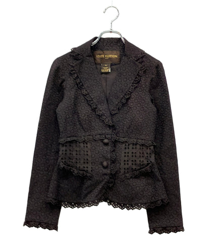 LOUIS VUITTON テーラードジャケット フリル パッチング レース レディース SIZE 36 (S) ルイ・ヴィトン