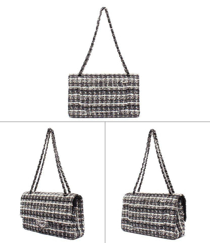 シャネル ショルダーバッグ ハンドバッグ 肩掛け ツイード ダブルチェーン ダブルフラップ シルバー金具 マトラッセ25 レディース CHANEL