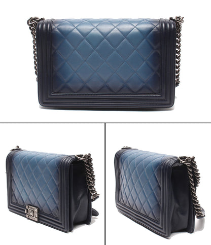 CHANEL チェーンショルダーバッグ 肩掛け シルバー金具 シングルフラップ ボーイシャネル 25 A67086 レディース シャネル