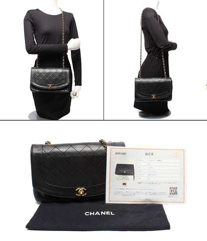 CHANEL チェーンショルダーバッグ ゴールド金具 シングルフラップ シングルチェーン マトラッセ ラムスキン 2番台 ダイアナ25 A01165 レディース
