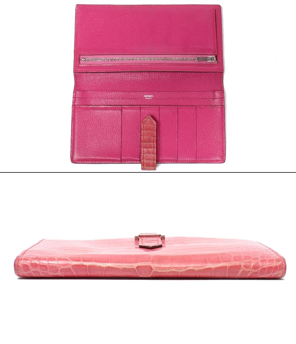 専用出品　エルメス クロコ 長財布 アリゲーター　ピンク　ラウンド HERMES ラウンドファスナー長財布 クロコダイル アリゲーターリセ