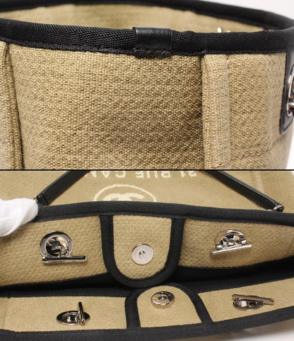 CHANEL チェーン ショルダーバッグ トートバッグ 肩掛け シルバー金具 キャンバス ドーヴィル PM レディース シャネル