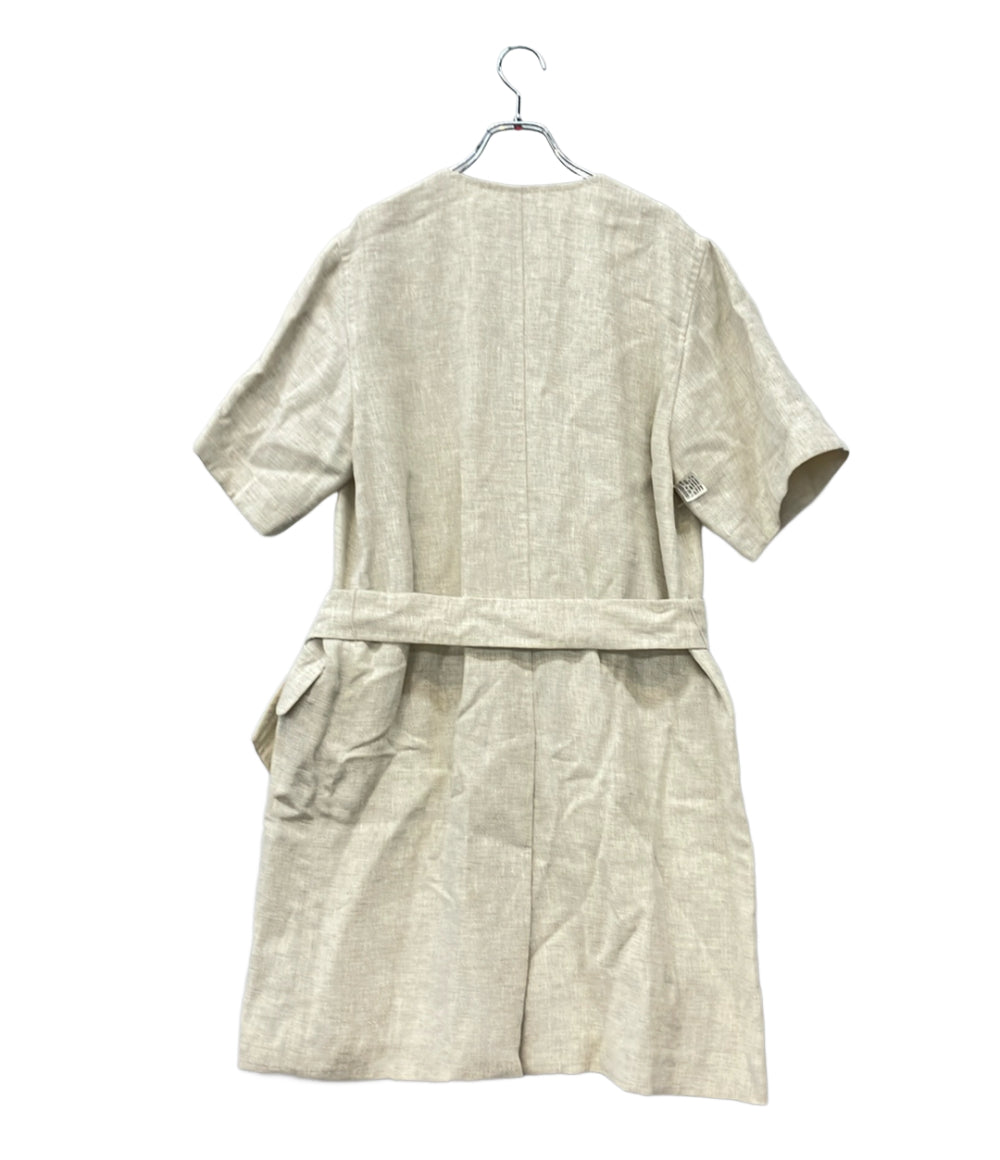 S'MAX MARA 半袖ジャケット タグ付き  コート リネン ライトグレー レディース SIZE 42 (M) エス マックスマーラ